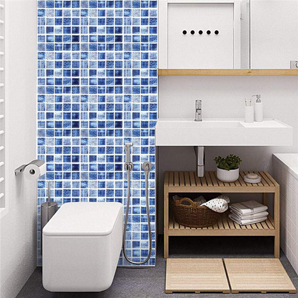 6Pcs 3D Self Adhesive Mosaic Tile Sticker Kitchen Bathroom Wall Stickers Decor